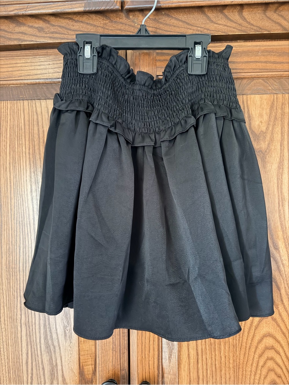 Sky Black Smocked Waistflow Casual Dress